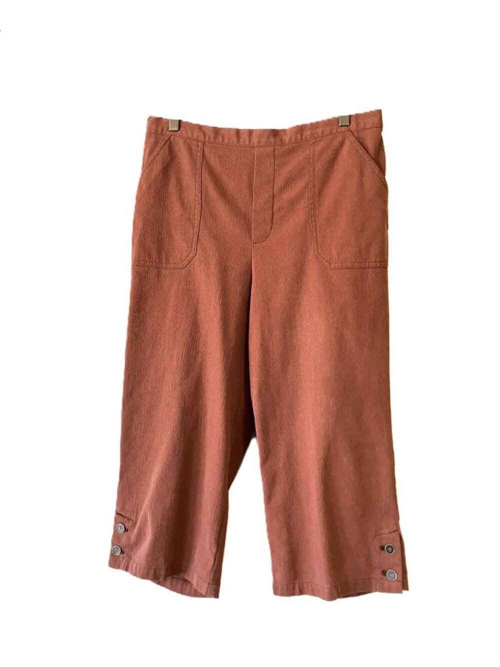 🍂 Alfred Dunner Terracotta Capris - Elastic Waist Split Hem 🍂